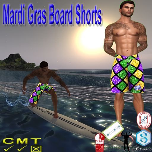 Mardi Gras Board Shorts