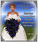 CM..Sabrina Cascade Bride  Bouquet - Blue & Black