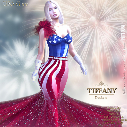 ::TD:: USA Glam Mesh Gown