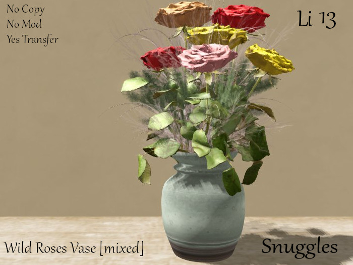 Wild Roses Vase [mixed] By Snuggles