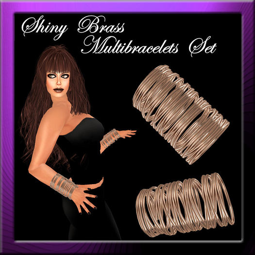 Shiny Brass multibracelets Set