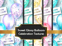 Sweet Glossy Balloons Celebration Textures Seamless v. 2