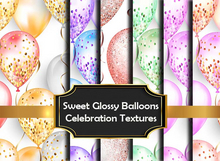 Sweet Glossy Balloons Celebration Textures Seamless v. 4