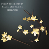 POISON ROUGE Sakura Headpiece & Hairpin Yellow