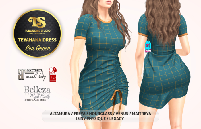 [TURQUOISE] TEYAHANA DRESS [SEA GREEN]