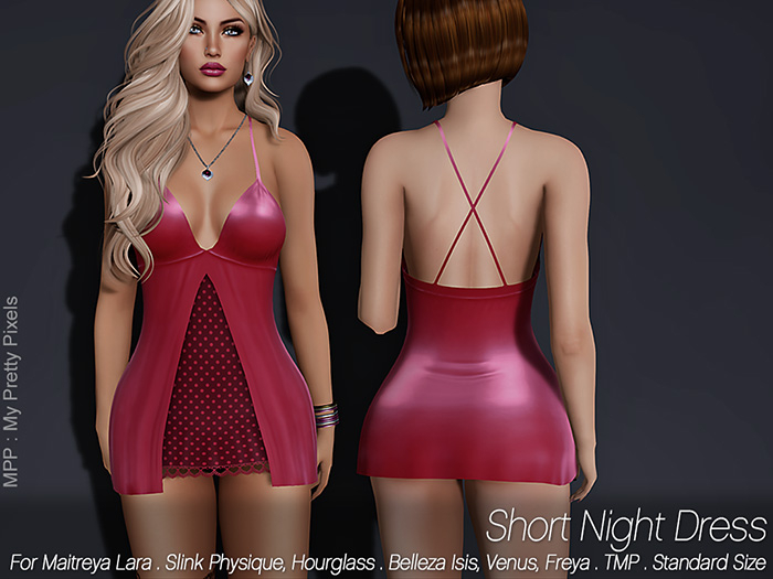 - MPP Mesh - Short Night Dress - HotPink