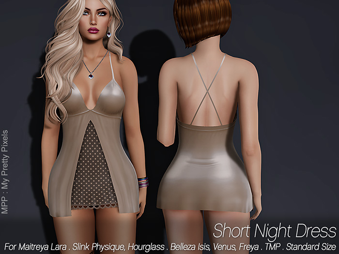 - MPP Mesh - Short Night Dress - Cream