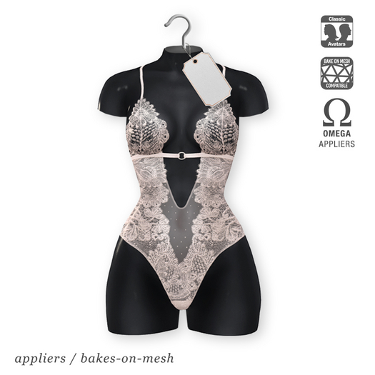 "Starlet" lace BOM bodysuit - 05 white | Appliers: Omega | Classic/Bakes-on-Mesh