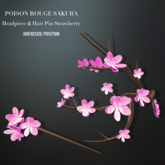 POISON ROUGE Sakura Headpiece & Hairpin Strawberry