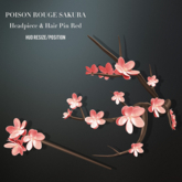POISON ROUGE Sakura Headpiece & Hairpin Red