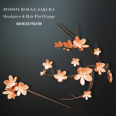 POISON ROUGE Sakura Headpiece & Hairpin Orange