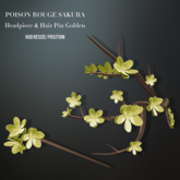 POISON ROUGE Sakura Headpiece & Hairpin Golden