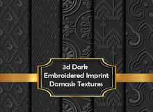 3d Dark Embroidered Imprint Damask texture seamless v. 5