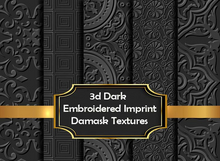 3d Dark Embroidered Imprint Damask texture seamless v. 6