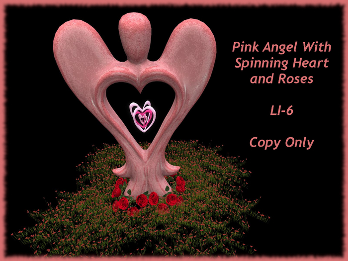 Pink Angel With Spinning Heart and Roses Bag