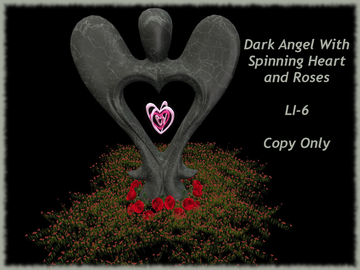 Dark Angel With Spinning Heart and Roses Bag