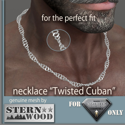 {JS} Aesthetic Necklace 'twisted Cuban' - silver