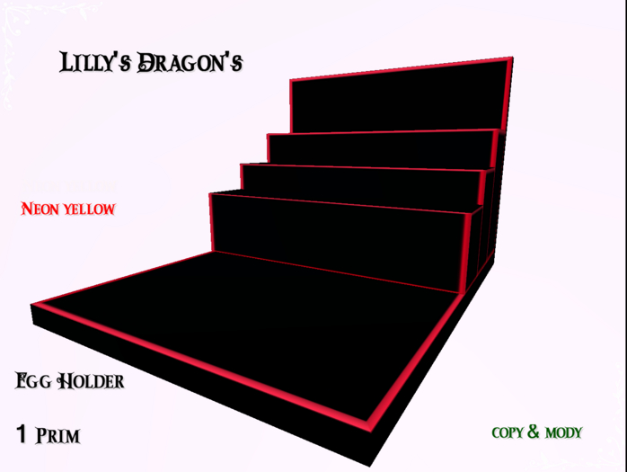 Lilly's Dragon - Egg Holder Neon -red