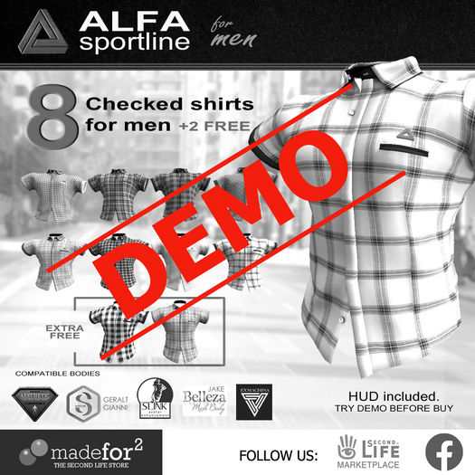 *** ALFA *** Checked shirts for men Demo