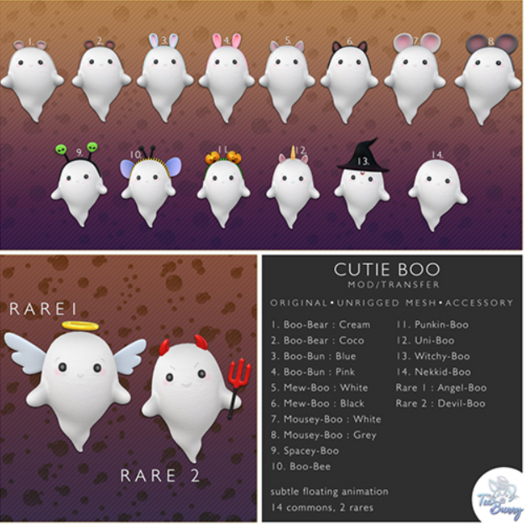 Second Life Marketplace - 8 .TeaBunny. Cutie-Boo / Mousey-Boo : Grey