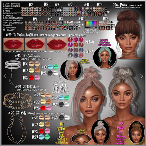#2 Sintiklia - Top style - Hair Alinna Fatpack RARE