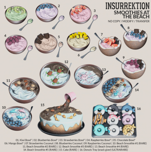 16 - [IK] Smoothies at the Beach - Donuts Tray - RARE