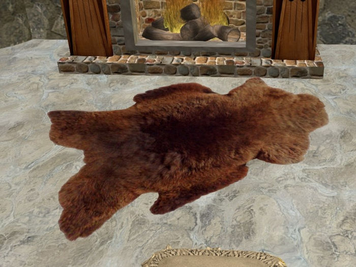 Bearskin, Fur, Rug in brown