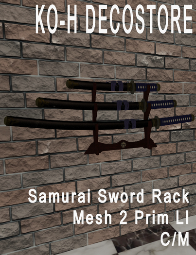 Koh Rack Second Life Marketplace - KO-H Samurai Sword Rack