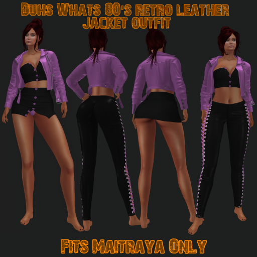 Dw  80's Retro Lavender Leather Jacket Outfits