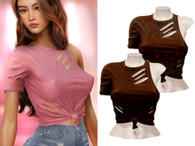 -[ vagrant ]- Ellie Ripped Shirt - Chocolate