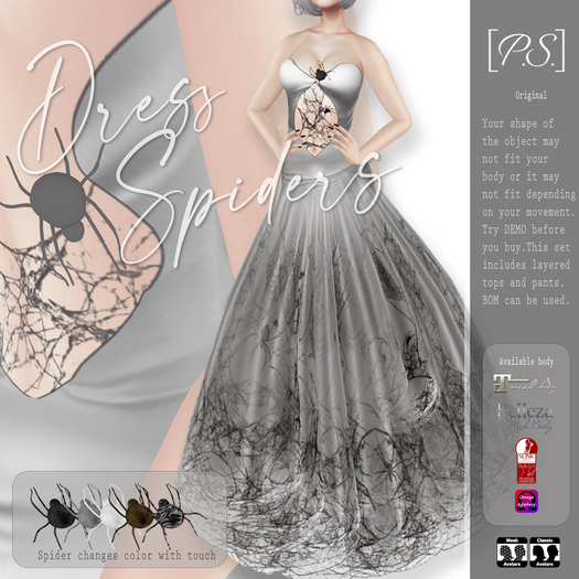  *~PS~*Dress-HW-Spider(Silver)