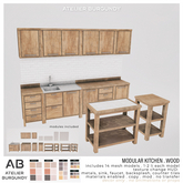 Atelier Burgundy . Modular Kitchen Wood *ADD*