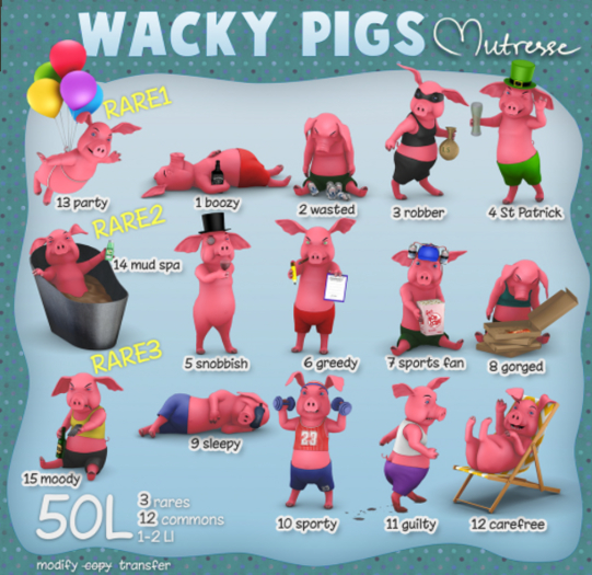13-Mutresse - Party - Wacky Pigs (wear) RARE