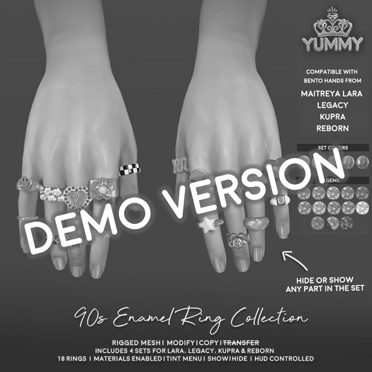 (Yummy) 90s Enamel Ring Collection DEMO