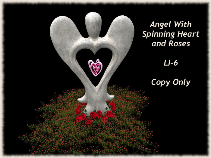 Angel With Spinning Heart and Roses Bag