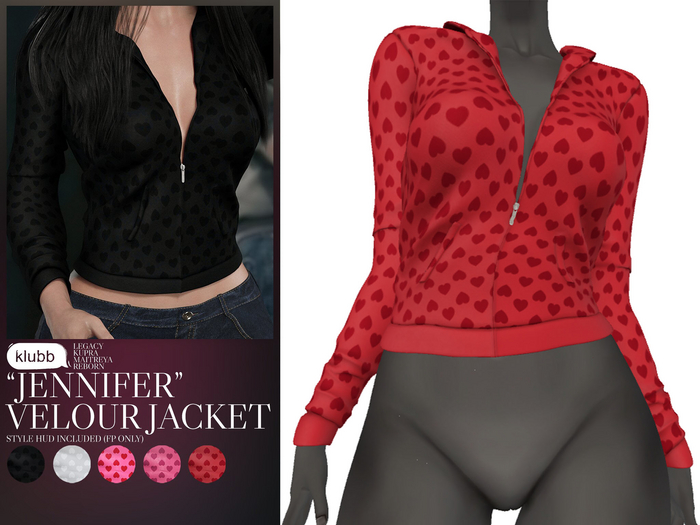 Klubb - "Jennifer" Velour Jacket Red