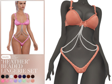 Klubb - "Heather" Beaded Lingerie Set Candy