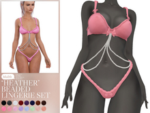 Klubb - "Heather" Beaded Lingerie Set Pink