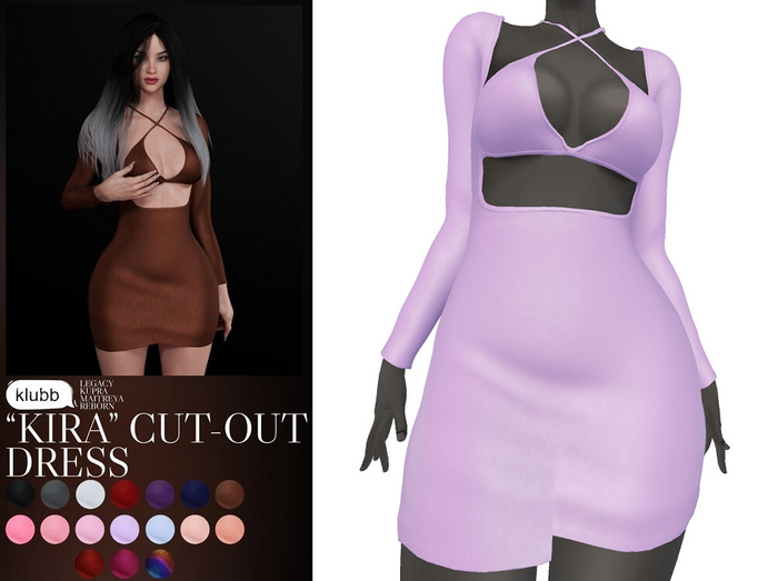 Klubb - "Kira" Cut-Out Dress Lavender