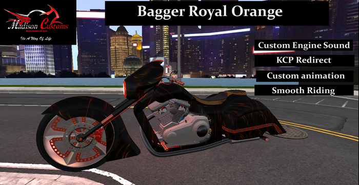 Motorcycle BaggerRoyal Orange