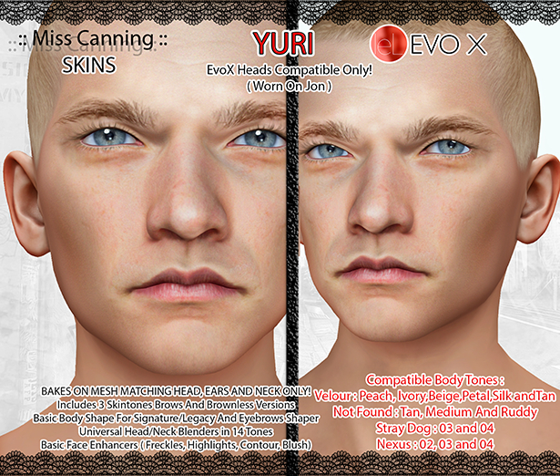 *:: Miss Canning ::  SKINS [ YURI] Lelutka EVOX