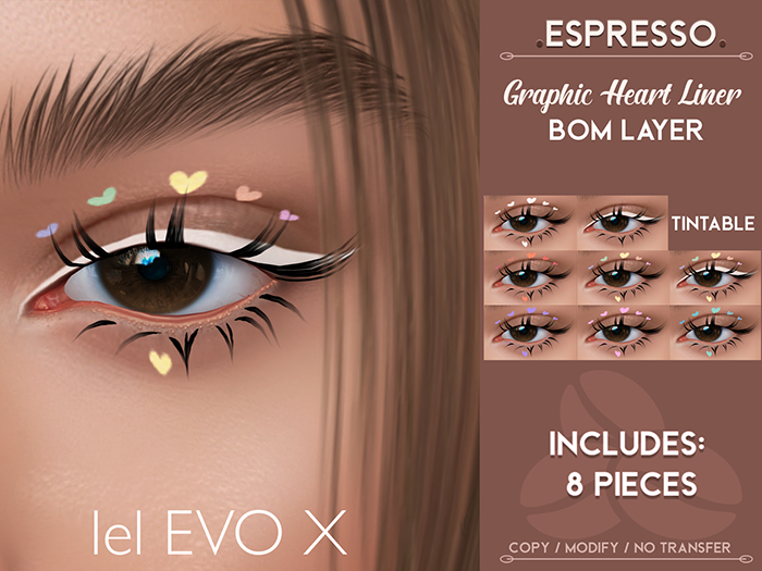 .espresso. graphic heart liner set (Lelutka EvoX BOM)