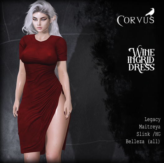 Corvus : Wine Ingrid Dress