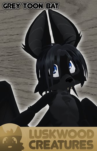 Luskwood LuskToons Grey Bat Avatar - Complete Furry Avatar