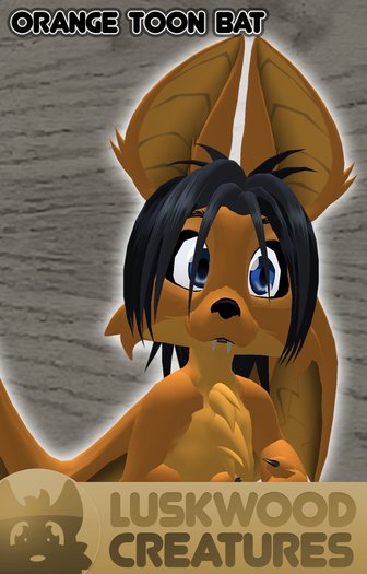 Luskwood LuskToons Orange Bat Avatar - Complete Furry Avatar