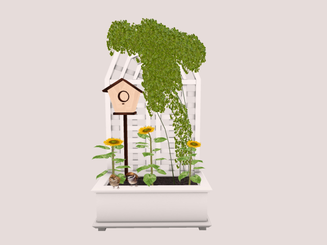 Planter with Sunflowers