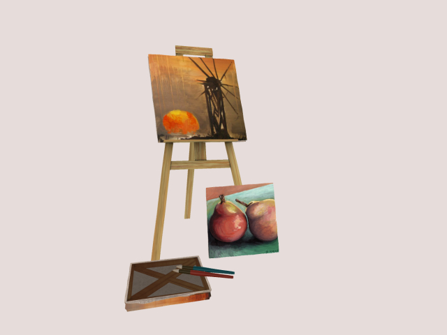 easel with 3 art