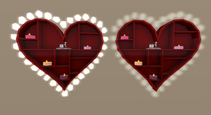 Valentine Heart Shelf, pair