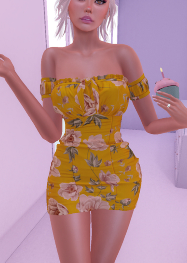 ILL KATRISS YELLOW FLOWERS DRESS