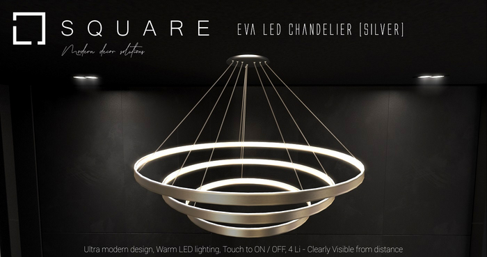 [ SQUARE ] - EVA LED Chandeliers Silver